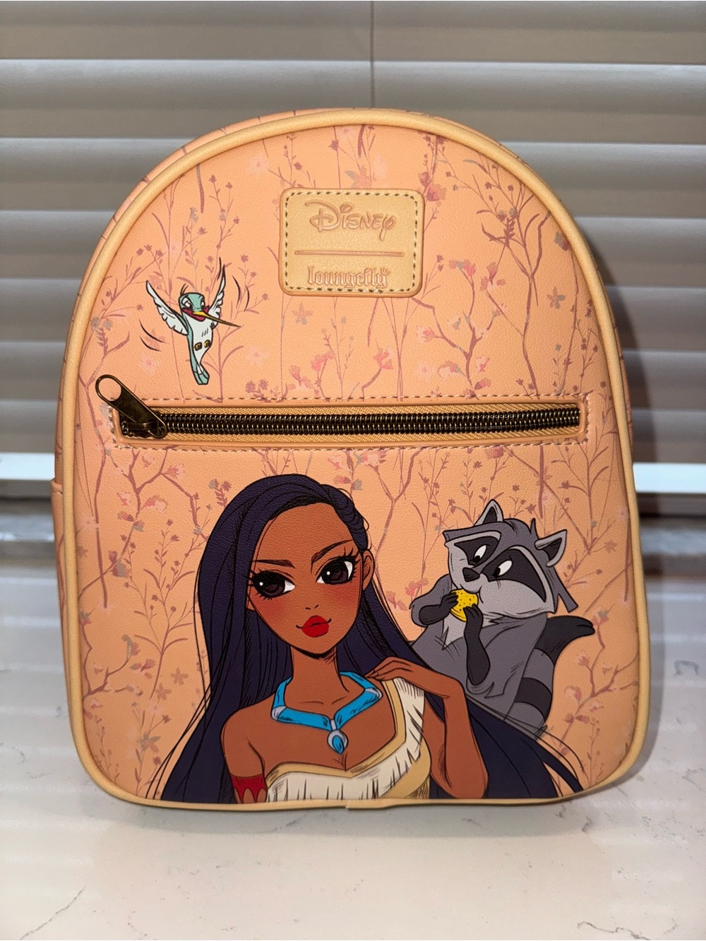 Loungefly Peach Pocahontas & Meeko Mini Backpack